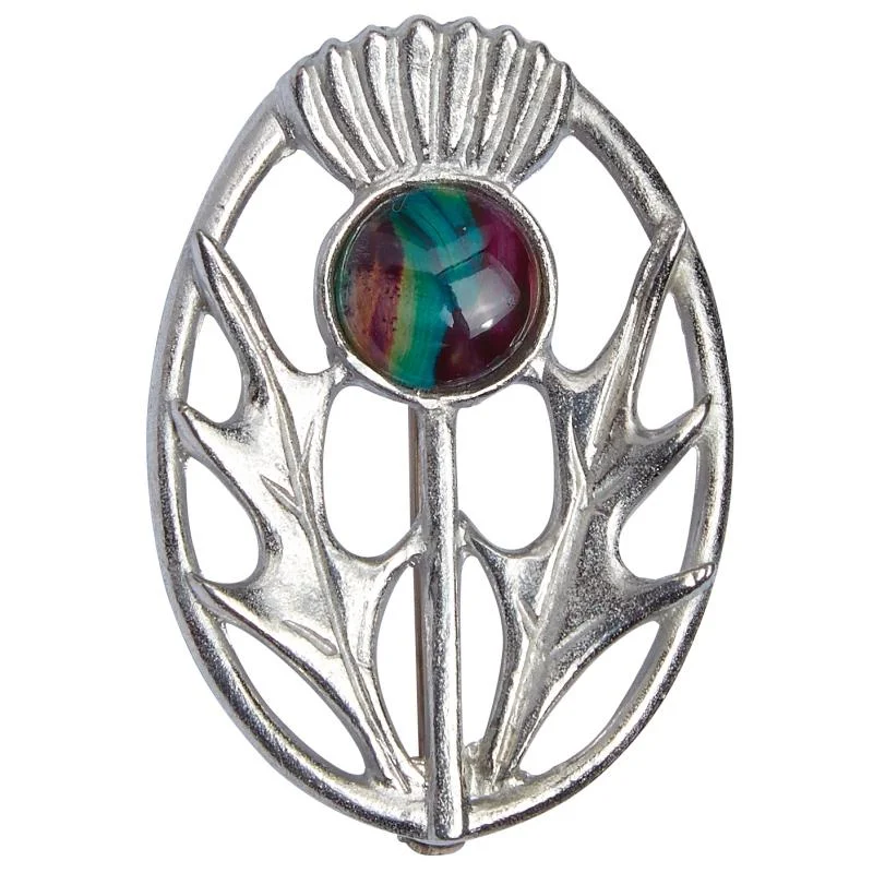 luxury vintage brooches -Heather Modern Thistle Brooch - HB56