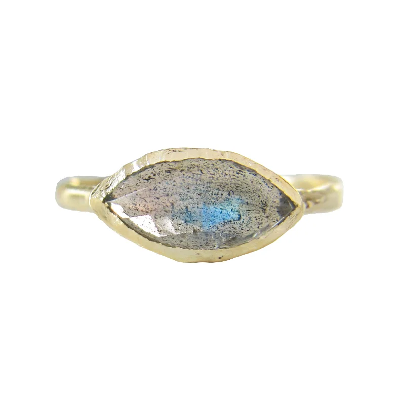 gold heart-shaped necklaces -Tribe Labradorite Ring