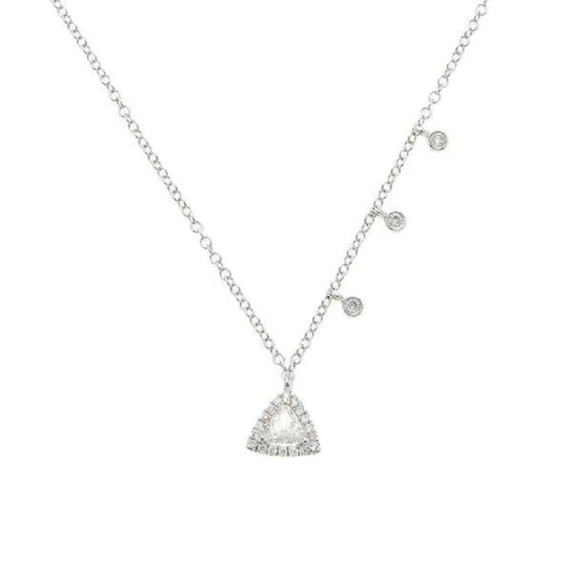 crystal pendant necklaces for women -Triangle Trillian White Gold Necklace