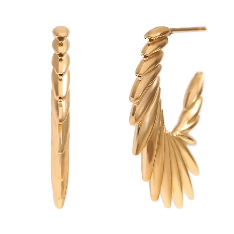 luxury drop earrings -Leaf Fan Statement Earrings – Elegant Drop Earrings for Women