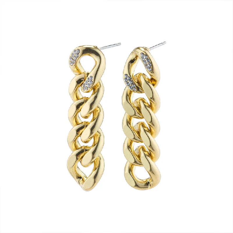 colorful earrings for women -Cecilia Gold Plated Crystal Earrings