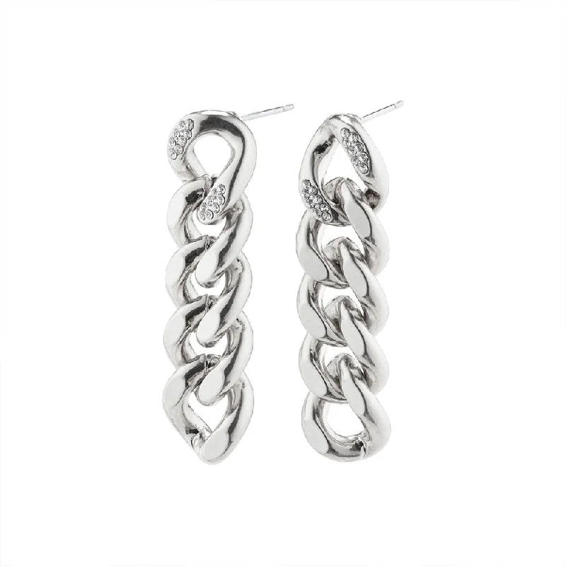 bohemian earrings for women -Cecilia Silver Plated Crystal Earrings