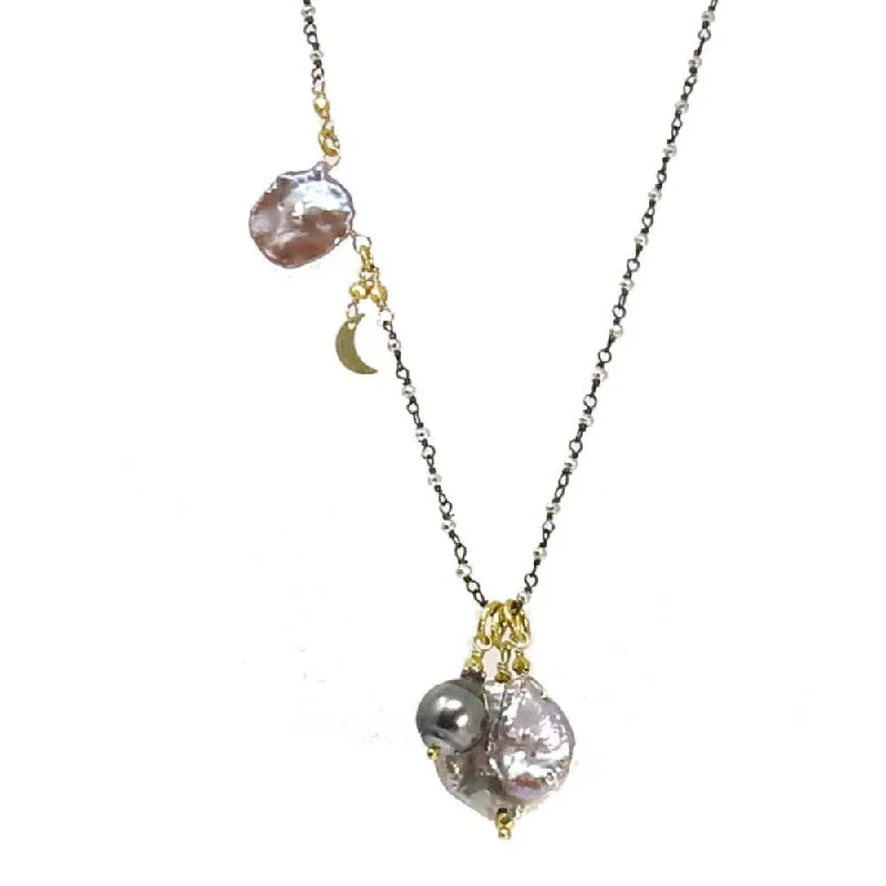 simple chain necklaces for women -Pearl Multi Drop Necklace