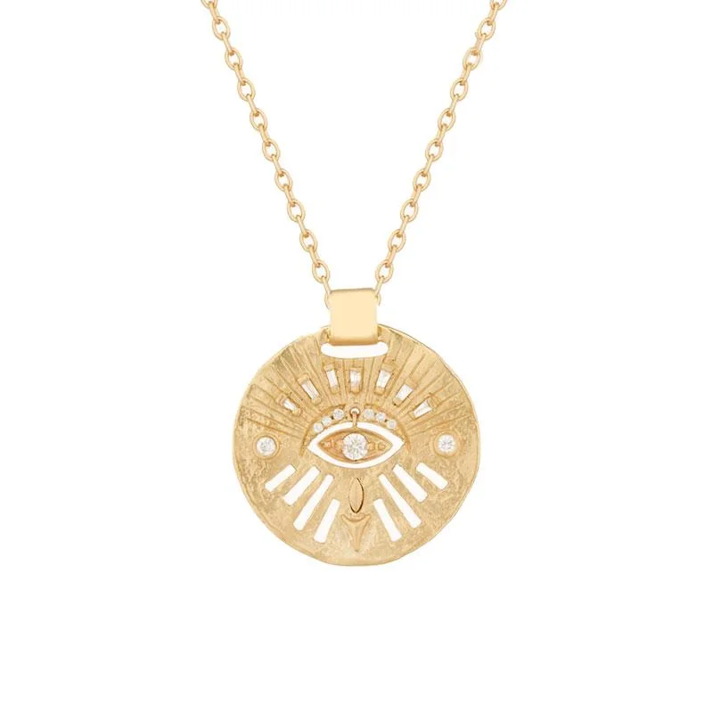 luxurious necklaces for women -Diamond Dangling Anja Eye Necklace