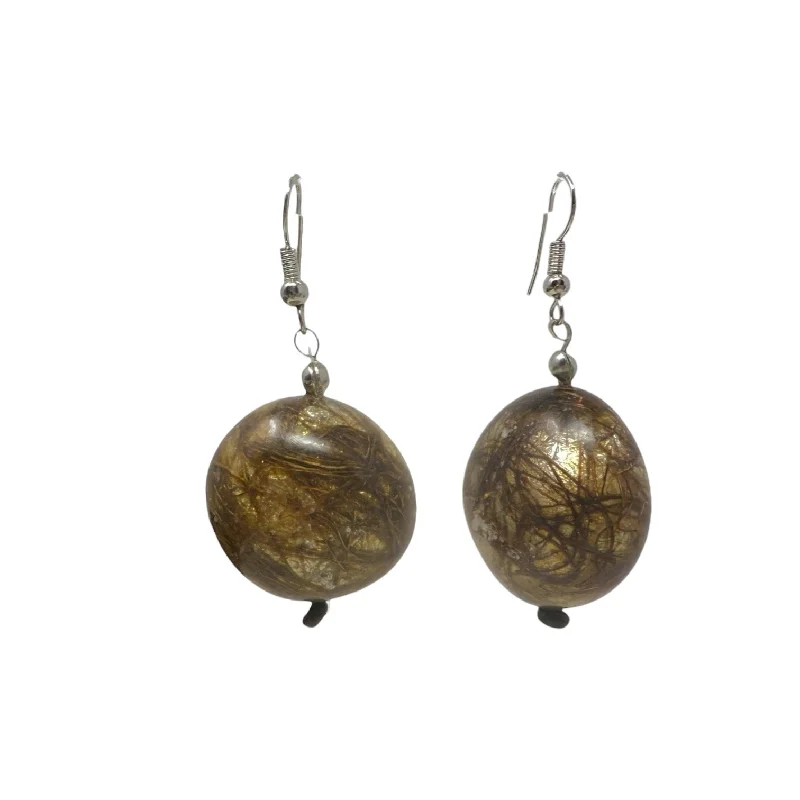 designer earrings for women -Asymmetric Golden Ball Dangle/drop Earrings By Unbranded