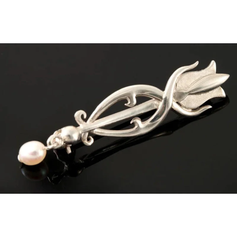 luxury vintage brooches -Glasgow Girls Sterling Silver or 9ct Yellow Gold Brooch with Pearl - GB500P