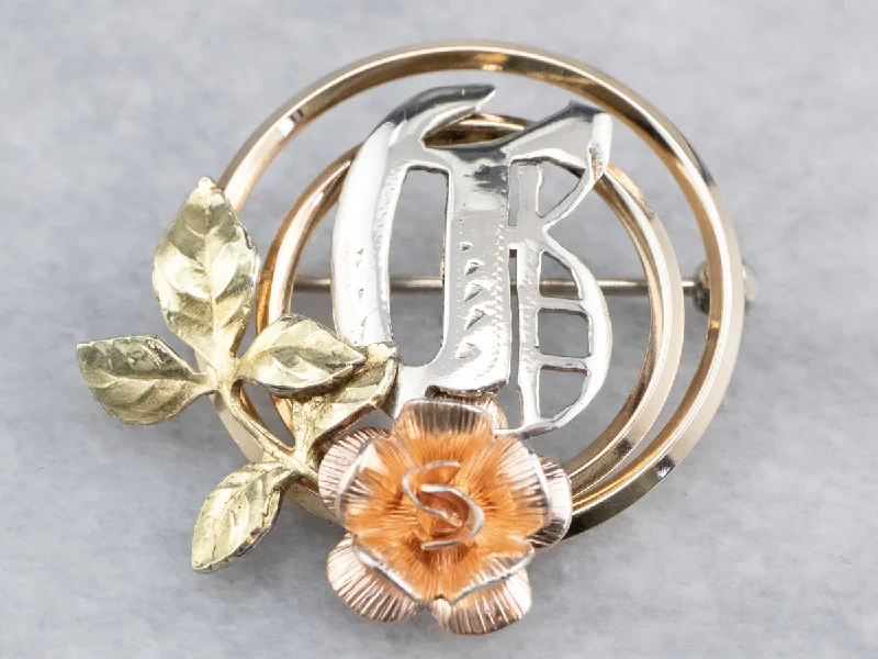 dazzling brooches for women -Monogram "G" Rose Brooch