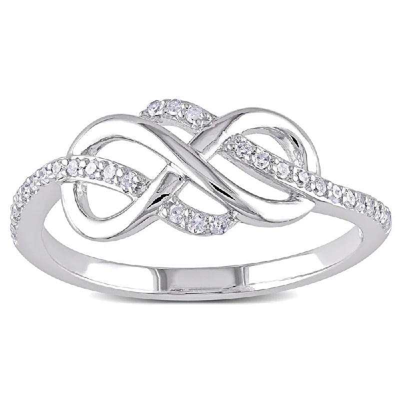 vintage engagement rings -Miadora 10k White Gold 1/6ct TDW Diamond Infinity Ring