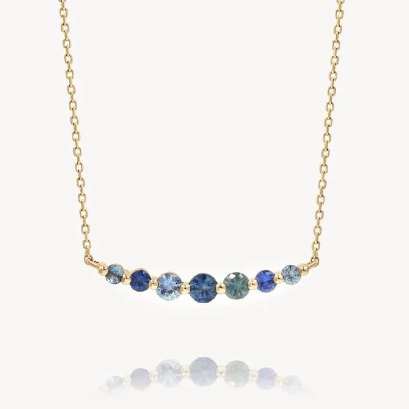 romantic necklaces for women -Floating Montana Sapphire Necklace