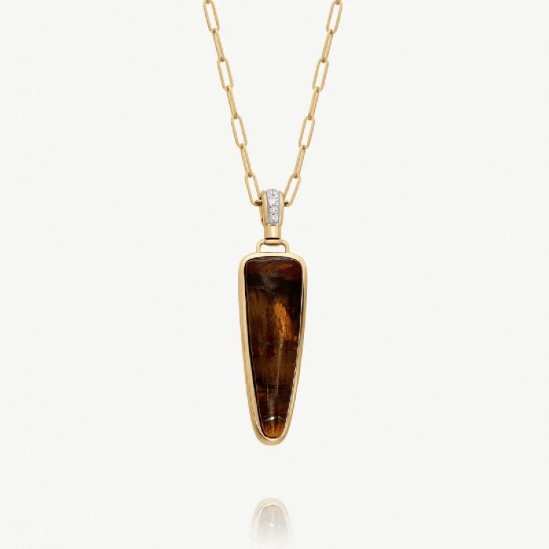 vintage pendant necklaces -Tiger's Eye Necklace