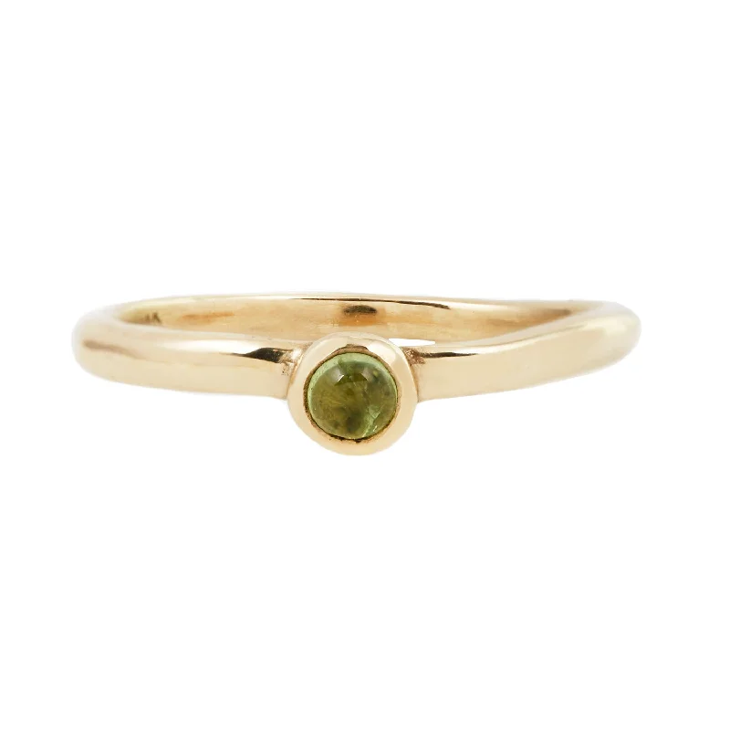 eternity diamond rings for women -DROPLET RING / GOLD / PERIDOT