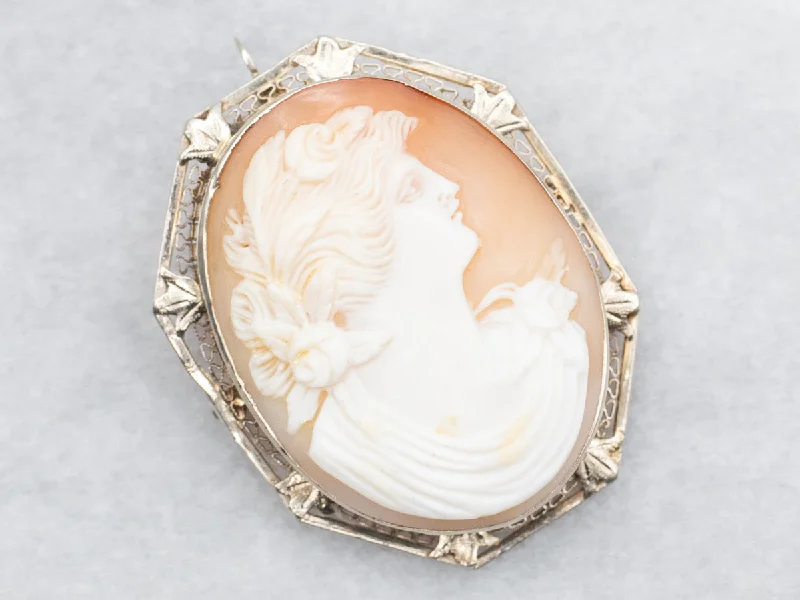 vintage pearl brooches -Vintage Cameo Brooch or Pendant