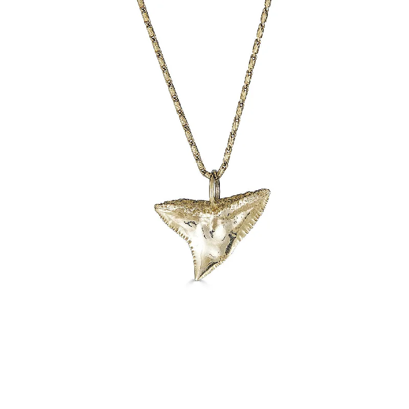 gemstone drop necklaces -Bull Shark Necklace, 14k