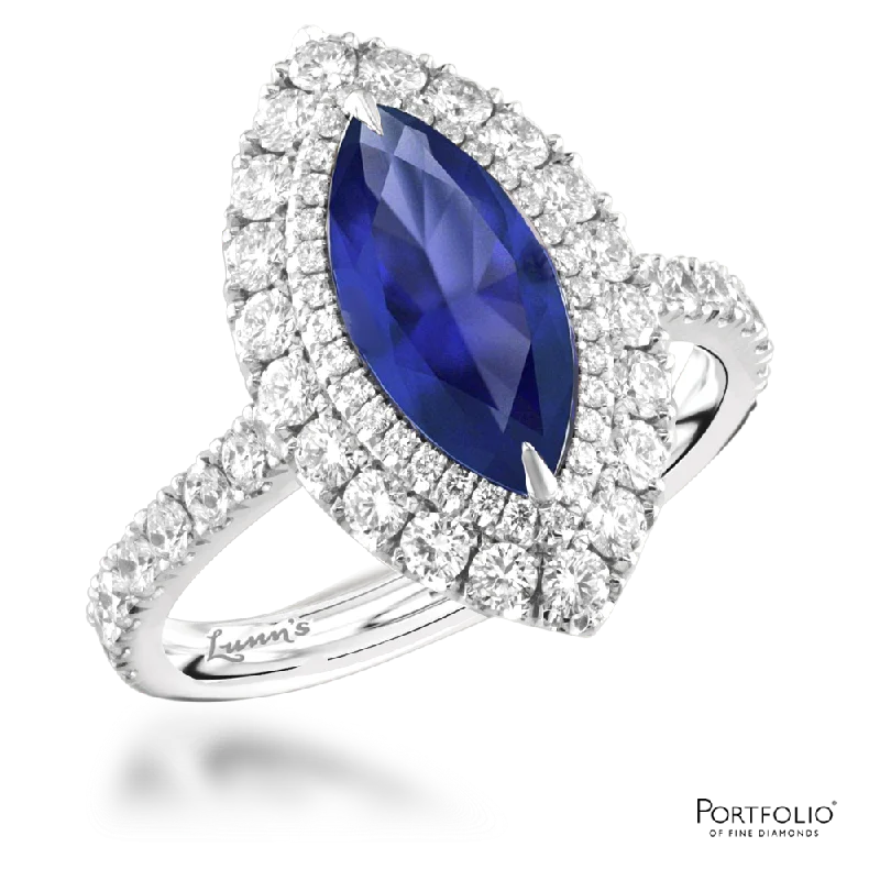 Cluster 2.20ct Sapphire Platinum RIng