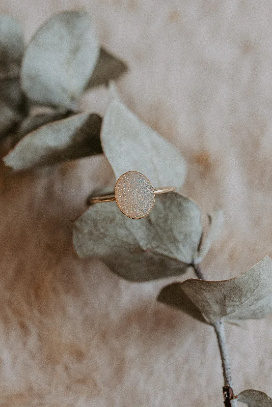 custom engraved rings -Rainbow Druzy Ring