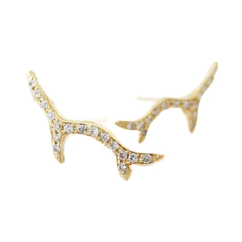 elegant necklaces for women -Branch Diamond Ear Crawlers