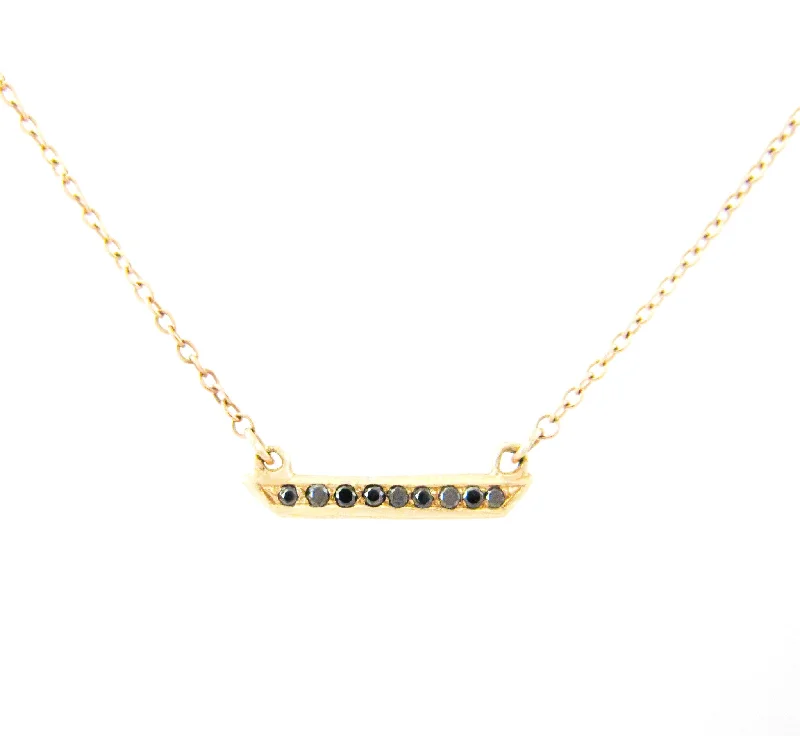 birthday gift necklaces for women -Mini Horizon Black Diamond Necklace