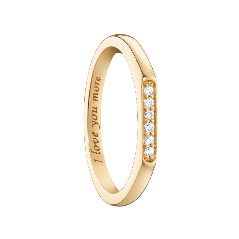 promise rings for women -"I Love You More" Diamond Stackable Ring