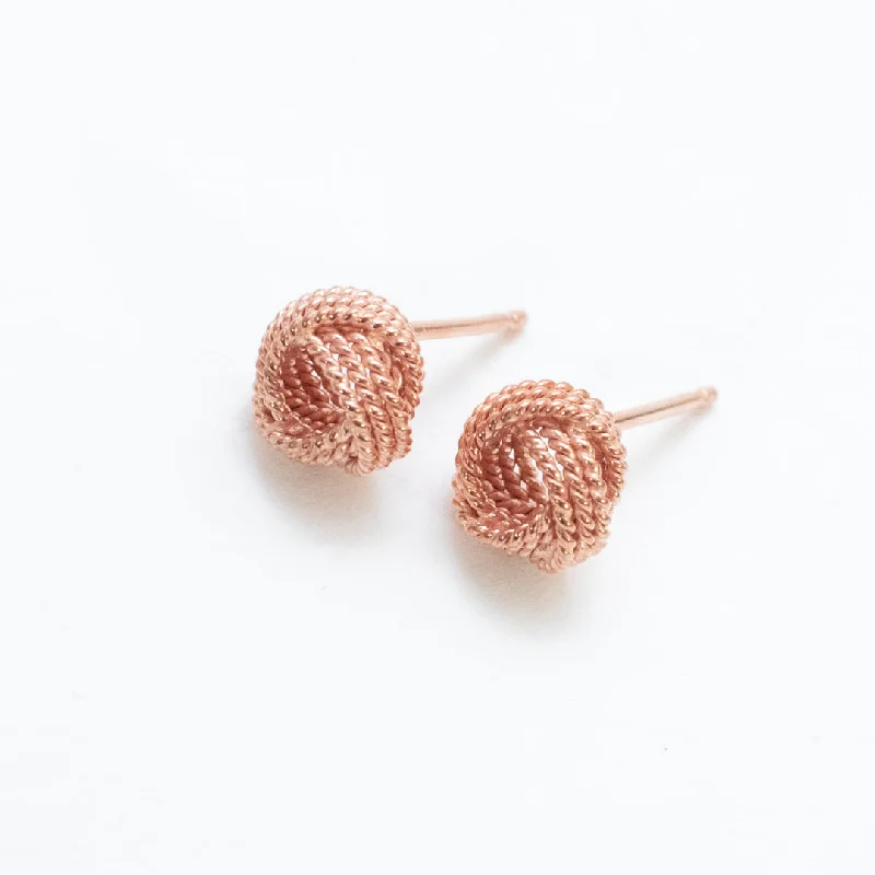 evening earrings for women -24K Rose Gold Vermeil Knot Studs