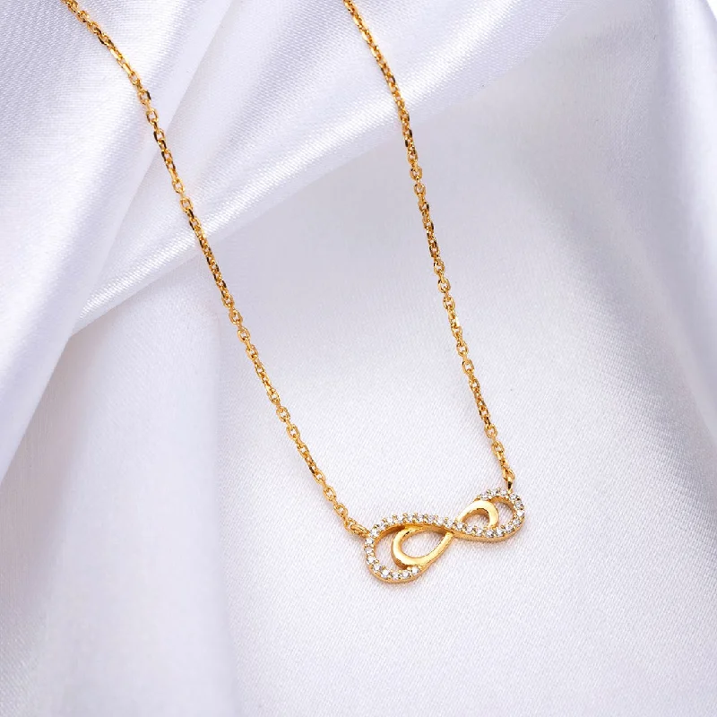 elegant necklaces for women -Infinite Radiance Elegance Gold-Plated 925 Sterling Silver Necklace