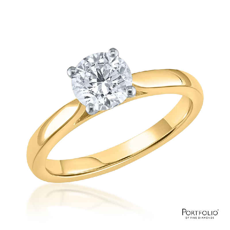 Solitaire 0.91ct G I1 Diamond Yellow Gold/Platinum Ring