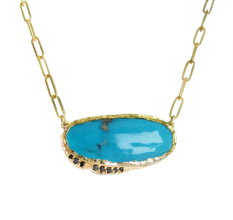 fashion statement necklaces for women -Kingman Turquoise Hidden Cove Necklace