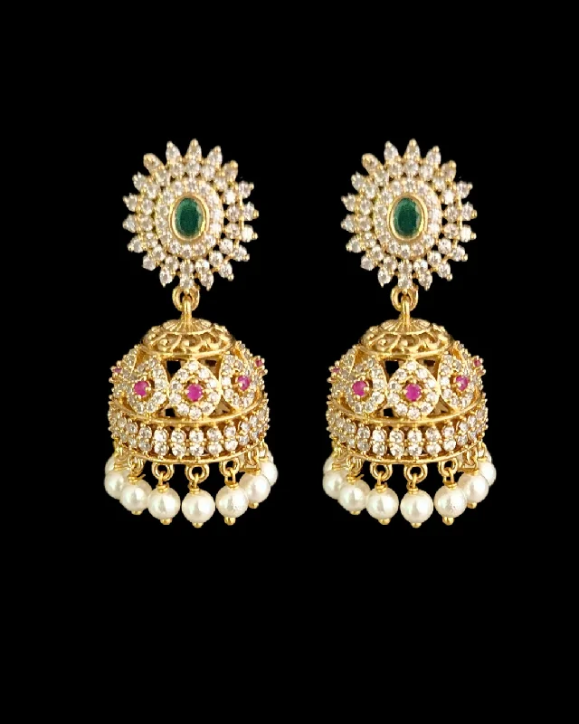 zirconia earrings for women -Reza Jhumkas