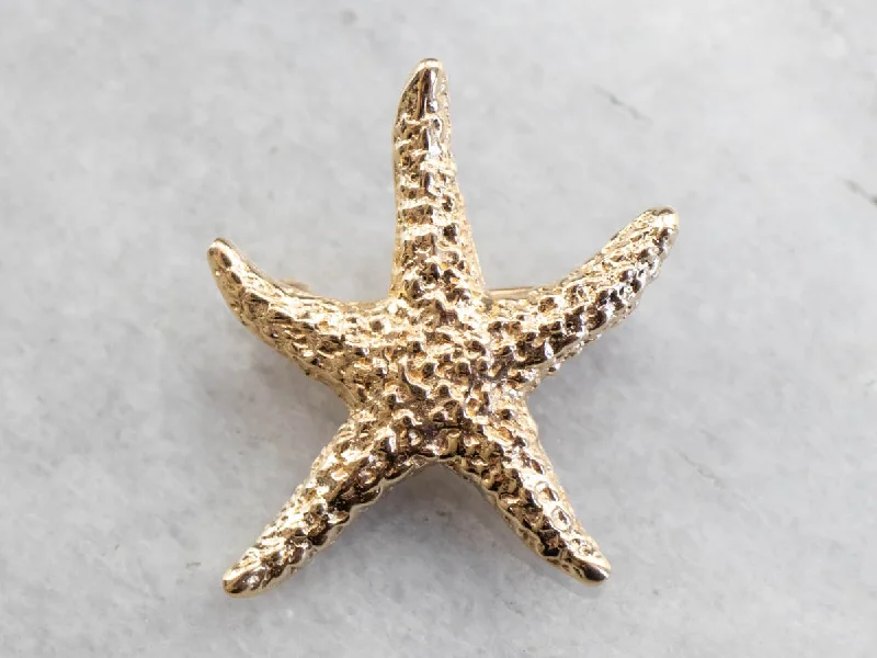 luxury vintage brooches -Vintage Gold Starfish Brooch