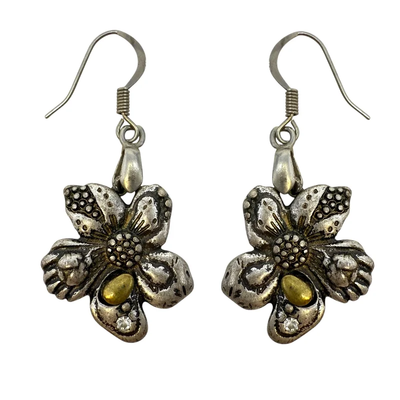 creative earrings for women -Flower Drop Earrings By Unbranded