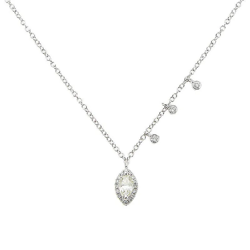 crystal necklaces for women -Marquis Diamond and Topaz Necklace