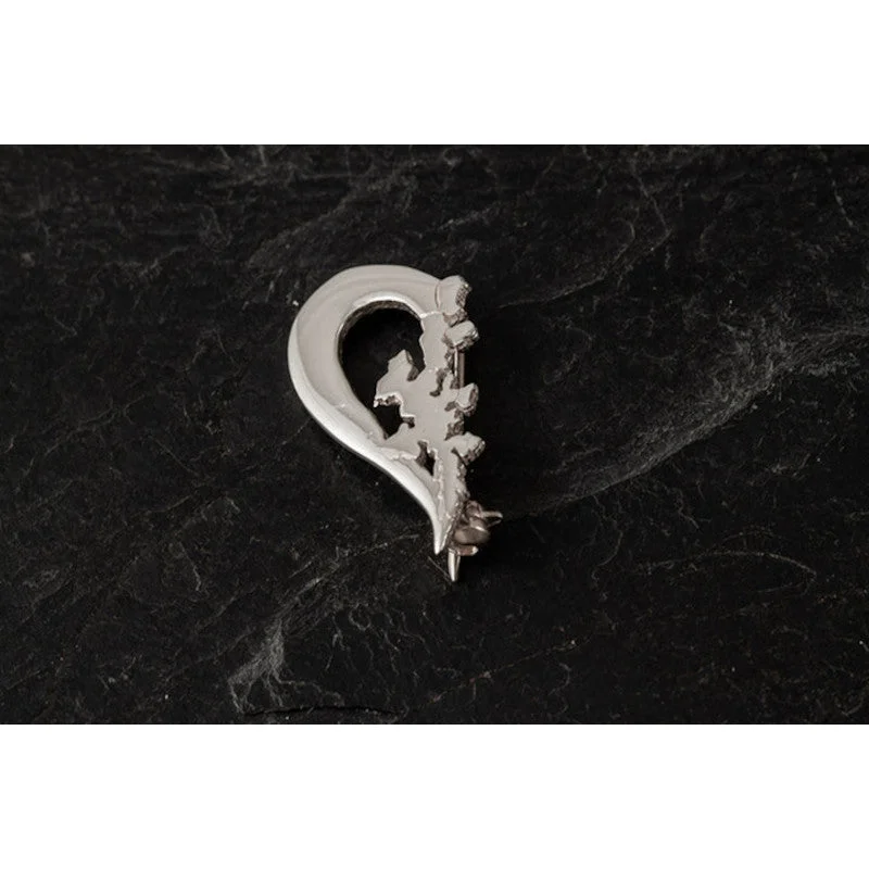 simple brooches for women -Heart Of Shetland Sterling Silver Brooch - B415