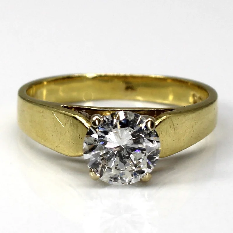 Solitaire Diamond Yellow Gold Ring | 1.07ct I2/I3 I/J | SZ 5.75 |