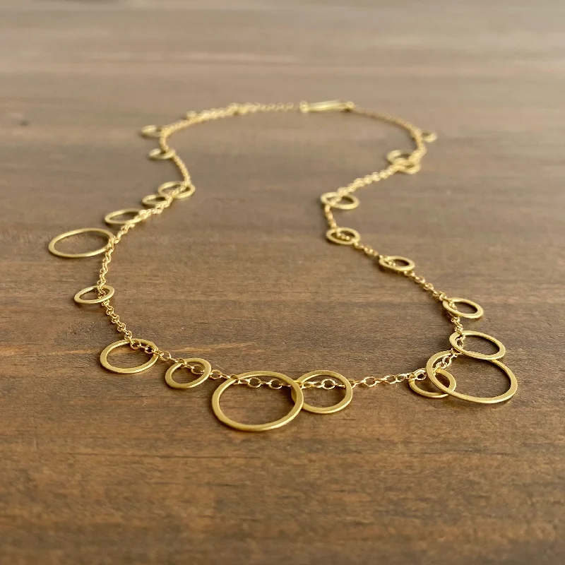 handmade pendant necklaces -Gold Delicate Circle Bunches Necklace