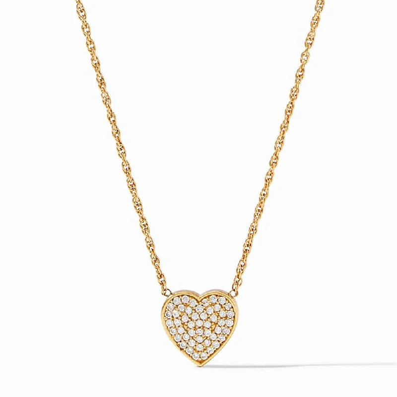 custom name necklaces for women -Heart Pave Delicate Necklace