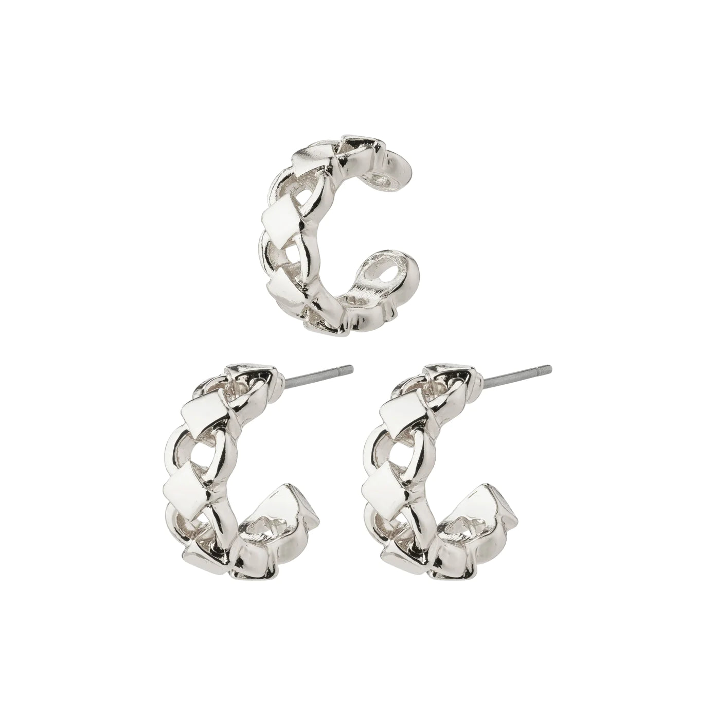 big hoop earrings for women -Desiree Silver Plated Earring Set