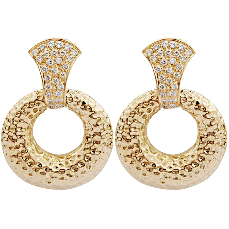 rose gold earrings for women -Earrings-Diamond