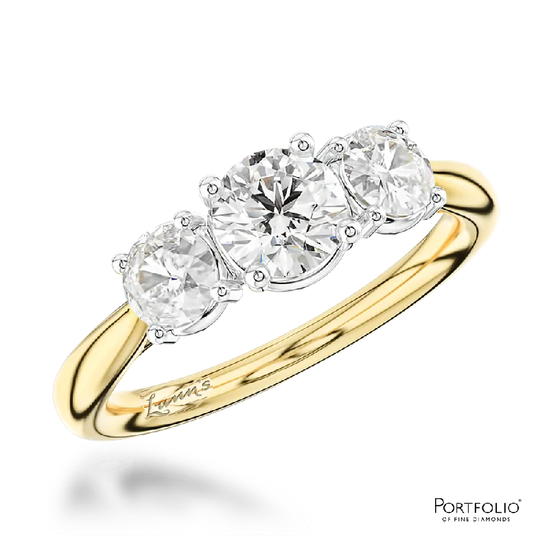 Three Stone 0.40ct D SI1 Diamond Yellow Gold/Platinum Ring