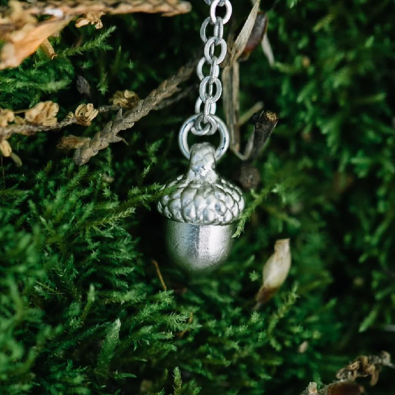 moonstone necklaces for women -Acorn Charm Dainty Necklace