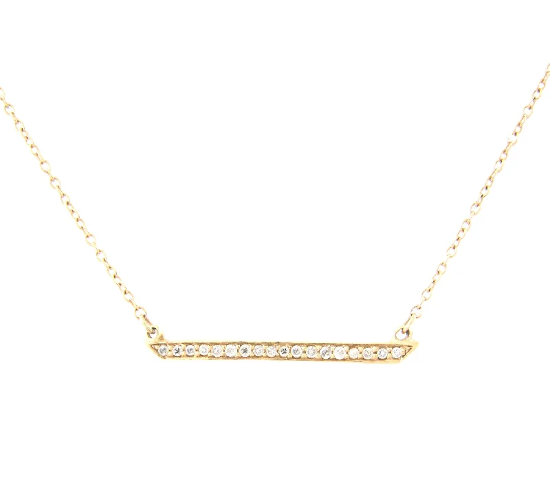 gold heart-shaped necklaces -Horizon White Diamond Necklace