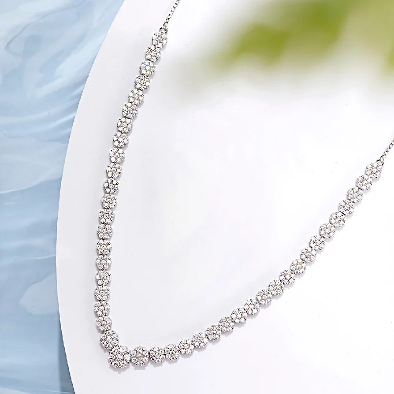 choker necklaces for women -Elegancia Rhodium Plated 925 Silver Necklace