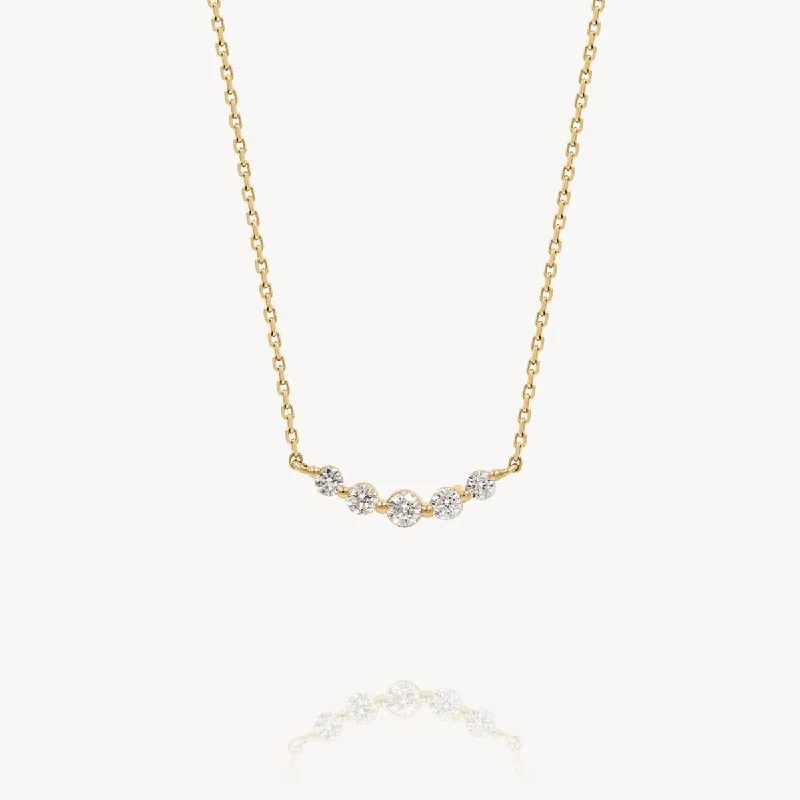 men's style necklaces for women -Petite Diamond Arch Necklace