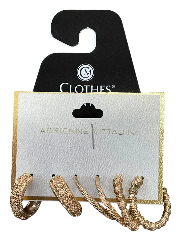 minimalistic earrings for women -Earrings Hoop By Adrienne Vittadini, Size: 03 Piece Set