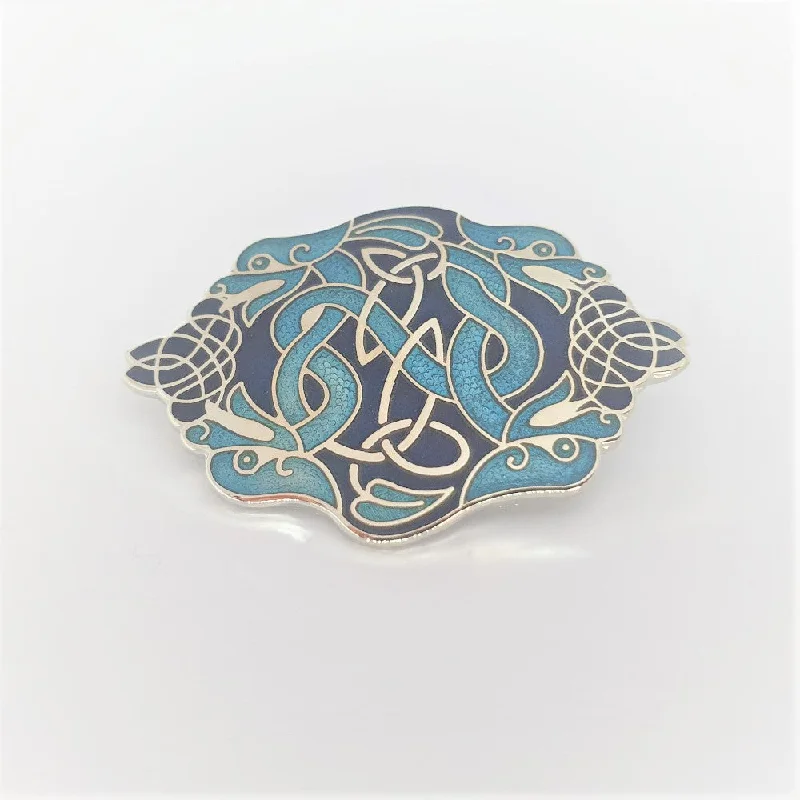 diamond flower brooches -Sea Gems Celtic Brooch - 7499