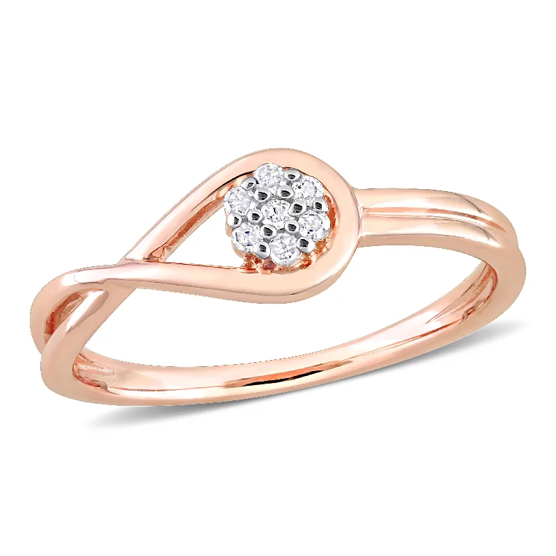 vintage engagement rings -Miadora Diamond Accent Infinity Promise Ring in Rose Silver