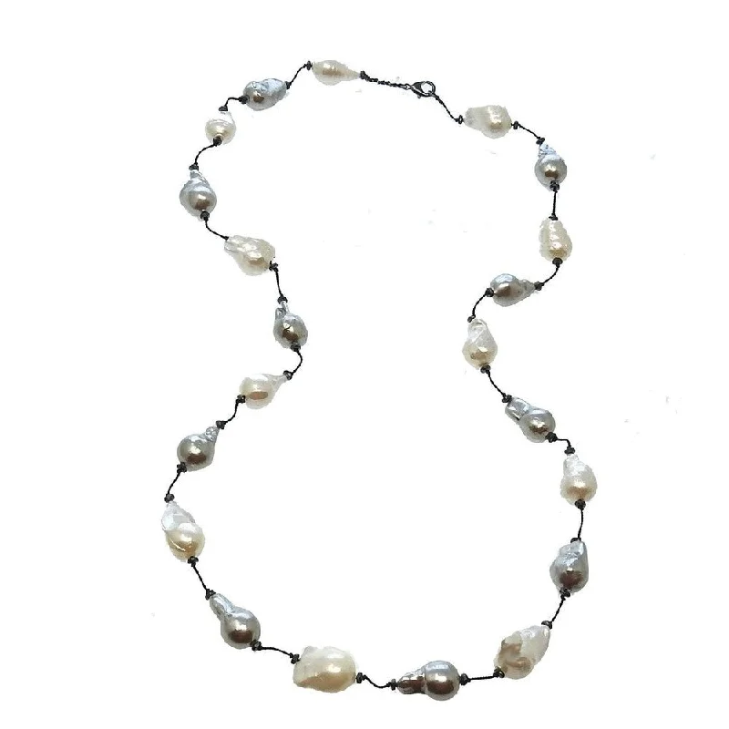 sterling silver necklaces for women -Stationed Baroque Pearl Necklace