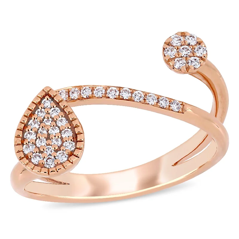 personalized rings for women -Miadora 1/5ct TW Diamond Abstract Ring in 14k Rose Gold