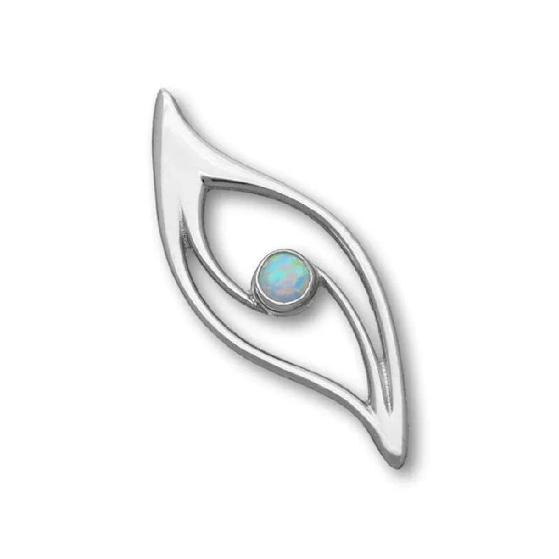 wedding veil brooches -Sterling Silver and Opal Brooch - SB145