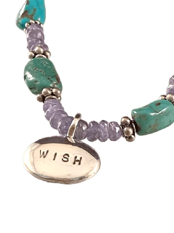 luxurious necklaces for women -Tanzanite & Turquoise Wish Nugget Beaded Necklace