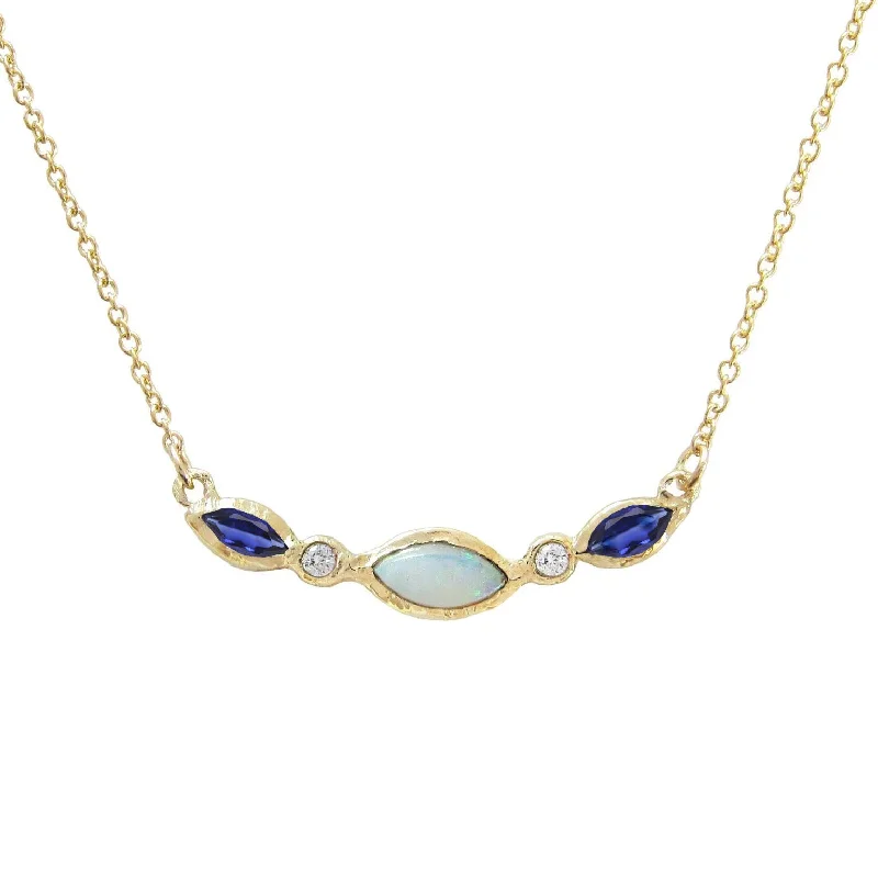 women's gold necklaces -Aurora Sapphire Necklace