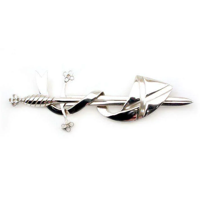 pearl stud brooches -Sterling Silver Kilt Pin - 833K